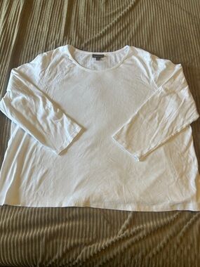 Style & Co. White Long Sleeve Scoop Neck Tee